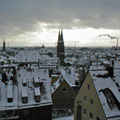 Blick über das winterliche Nürnberg